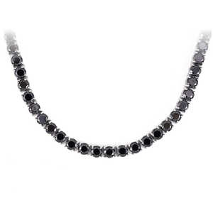 สร้อยคอเทนนิสเพชรดำทองคำขาว 14K แท้ 5 มม. คอลเลคชั่นสร้อยคอเพชรหรูหรา - Product Image 6