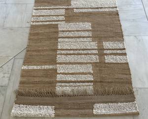 พรมปูพื้นขนสัตว์และปอกระเจาทำด้วยมือที่ทันสมัยมีหลายพื้นผิวทอมือโดยโรงงานสำหรับใช้ในบ้านและภายใน - Product Image 5