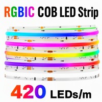 Tira de Luces LED RGBIC COB, 420 LED/m, Direccionable, con Efecto de Persecución, DC 12V/24V, Cortable cada 10mm, Tira Inteligente para Decoración del Hogar