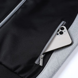 Survêtement d'hiver pour homme grande taille en polyester polaire avec cordon de serrage, col montant, motif imprimé uni, tendance - Product Image 4