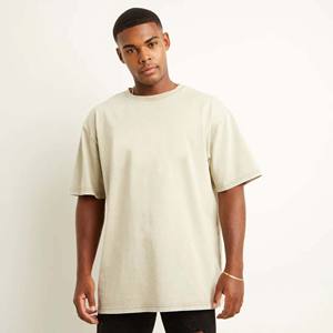 T-shirt surdimensionné en coton biologique-Blanc, délavé à l'acide, épaule tombante, logo personnalisé pour hommes vente en gros - Product Image 1