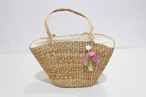 Paniers en jonc de mer faits à la main, jacinthe d'eau vietnamienne tissée, sac à main et sacs artisanaux en paille - Product Image 5