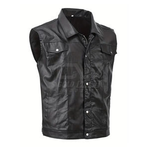 Custom Casual <b>Men</b> Leather <b>Vest</b> High Quality New Fashion Genuine Leather <b>Vest</b> For <b>Men</b> In High Quality - Product Image 1