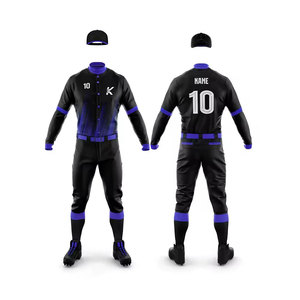 Ensembles d'uniformes de baseball en polyester de qualité supérieure, couleur personnalisée, respirants, vêtements de sport, grandes tailles, faible MOQ, quantité en gros, OEM - Product Image 4