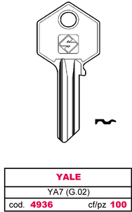 Chiave Asc Ya7 (g.Vac 0) Yale - Product Image 1