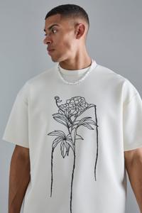 2024 Người Đàn Ông Của Quá Khổ Hoa Dòng Vẽ T-Shirt Chất Lượng Cao In Ấn T-Shirt Made In Pakistan - Product Image 3