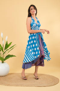 Vestido Largo Formal de Seda con Estampado Floral, Cuello en V, Ajustado, con Tirantes Cruzados, Sin Mangas, Largo hasta el Suelo, Estilo A-Line, para Fiesta de Verano - Product Image 3