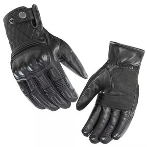 Gants de moto en cuir pour homme, noirs/rouges, à doigts complets, pour la course automobile, utilisation hivernale, séchage rapide, respirants - Product Image 1