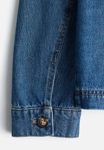 Veste bomber en denim tricotée pour femme, vêtement décontracté d'extérieur, automne, imperméable, coupe-vent, boutonnée, oversize - Product Image 3