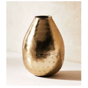 Élégant vase décoratif en métal fait à la main avec finition bronze rustique martelé parfait pour la décoration de table ou de bureau au prix de gros - Product Image 2
