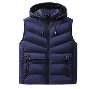 Chaqueta de burbuja acolchada con capucha de media manga de colores personalizados de alta calidad OEM para hombre, chaleco transpirable y cómodo - Product Image 4