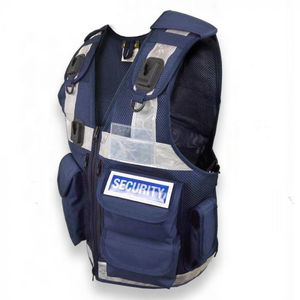 Chaleco médico reflectante de alta visibilidad para inicio de sesión personalizado al por mayor, chaleco de seguridad táctico azul marino con múltiples bolsillos de almacenamiento - Product Image 4