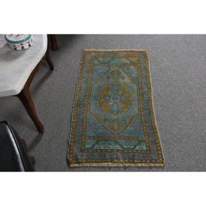 Alfombra de lana clásica de oro azul de 1,8x3,1 pies, estilo turco Tabriz para adolescentes, alfombra Rectangular de retazos para sala de estar, respaldo de látex - Product Image 3