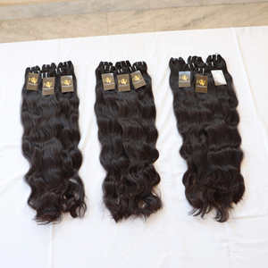 Paquetes de cabello humano Remy virgen de origen indio brasileño 100% al por mayor cutícula alineada sin procesar onda natural suelta - Product Image 1