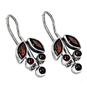 Boucles d'oreilles pendantes en argent 925 pour femmes avec améthyste et perle d'eau douce, motif floral - Product Image 3