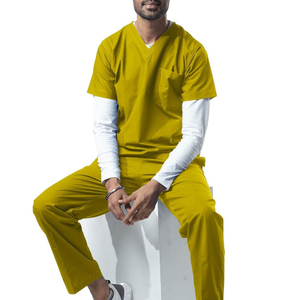 Unisex Scrub Uniform Set Casual Wear Hospital Use Breathable Comfortable Stretch Anti Wrinkle Custom Logo/Colors - Product Image 3