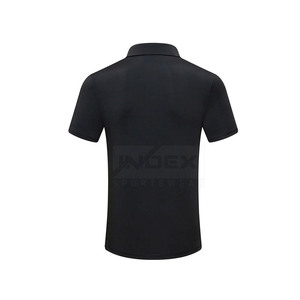 Polo de Manga Corta Negro para Hombre, Tejido de Punto, Secado Rápido, Casual, con Logotipo Bordado en la Parte Delantera - Product Image 2