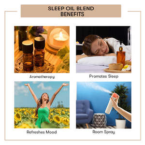 Mélange d'huiles essentielles pures de qualité thérapeutique pour le sommeil, huile corporelle hydratante aux ingrédients de rose musquée, menthe, citron, arbre à thé et rose - Product Image 4