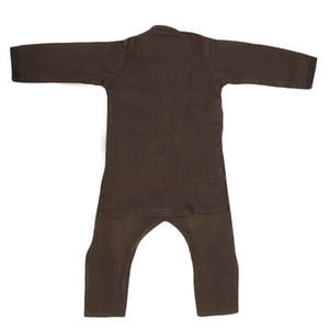 ชุดเสื้อผ้าเด็กผู้ชายปักลาย - สีกาแฟ - Product Image 5