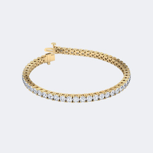 Brazalete de Tenis Premium con 6 Quilates de Circonitas Cúbicas Redondas, Engaste de Puntas Brillantes, Plata de Alto Pulido, Elegante Brazalete de Eslabones para Novia - Product Image 5
