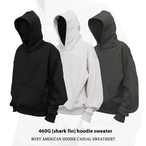 Sweat à capuche pour hommes poids lourd transfrontalier 460g avec conception d'impression bouffante sweats à capuche personnalisés de style Streetwear sportif - Product Image 3