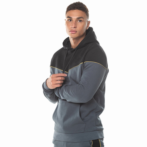 High Quality Full Sleeve Hoodies & Sweatshirts Customized Two Color <b>Panel</b> Hoodies for Men's Hot Style Pullover Hoody - Product Image 4