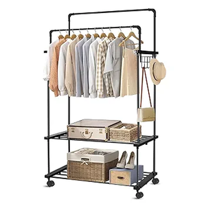Perchero de Metal Personalizado, Organizador de Dormitorio para Ropa, Toallas, Accesorios de Uso EN LA Oficina y Sala de Estar con Ruedas, Fácil de Mover - Product Image 1