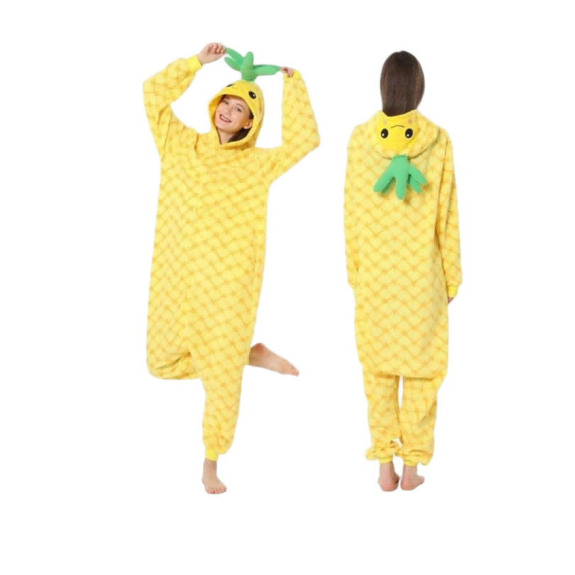 Pajamas Pineapple Onesie For Adults Duck Costume Cartoon Fruit