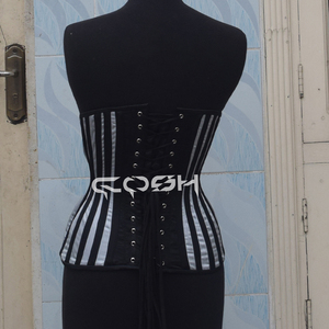 Steel Boned Body Shaper Waist Training Printed Satin <b>Corset</b> - Product Image 6