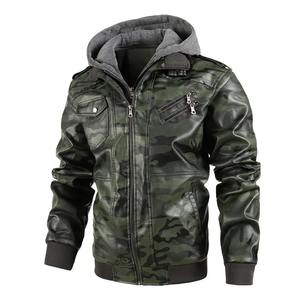 Chaqueta de cuero de piel de vaca de manga larga para hombre al mejor precio, chaqueta de trabajo personalizable, diseño de camuflaje, estilo de moda para primavera - Product Image 5