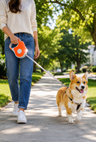 Ensemble de harnais pour chien en nylon réglable avec éclairage LED, vente en gros, faible MOQ pour chiens de petite/moyenne/grande taille