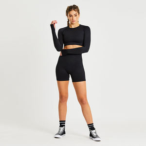 Pantalones cortos de gimnasio para mujer de cintura alta personalizados al por mayor nueva llegada pantalones cortos de yoga transpirables ropa deportiva para mujer - Product Image 2
