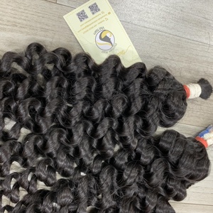 Extensiones de cabello alineado con cutícula de color natural vendedores al por mayor doble Super doble dibujado profundo rizado a granel cabello humano virgen - Product Image 4