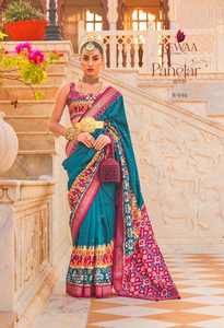 Latest Designer Party Wear Smooth Patola With Khatli Work <b>Saree</b> With <b>Blouse</b> Women Fashion Manufacturer - Product Image 3