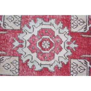 Authentic 1.7 X 2.9ft <b>Red</b> Beige Wool Kilim Rug Large Area Turkish Abstract for Hallway Rectangular 10mm <b>Latex</b>-for Room Decor - Product Image 5