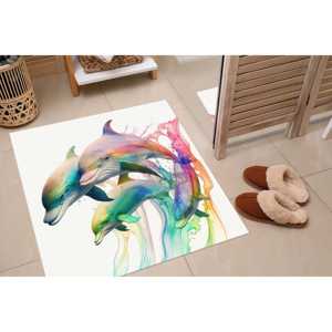 Tapis Dauphin, Tapis Dauphin Adorable, Tapis Coloré, Tapis Animalier, Tapis Personnalisé, Tapis Fin Non-tissé - Product Image 4