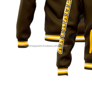Wholesale <b>Lightweight</b> Custom Varsity <b>Jacket</b> 100% Wool Stand Collar Embroidery Front Assorted Colors Breathable Windproof Bulk - Product Image 5