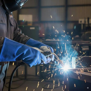 ถุงมืองานเชื่อมสำหรับผู้ชาย, ถุงมือทำงานหนังหนัก, หนังแพะพรีเมี่ยม, เสริมนิ้วหัวแม่มือ - Product Image 5