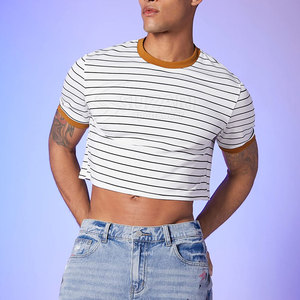 Relaxed <b>Crop</b> <b>Top</b> T-Shirt With Fashionable Short Cut Stretchy <b>Crop</b> <b>Top</b> T-Shirt Made In Pakistan - Product Image 3