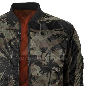Chaqueta de bombardero de manga larga de sublimación de alta calidad, ropa de calle OEM Premium con chaqueta de bombardero con cremallera para hombres - Product Image 3