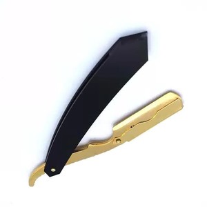 Rasoir droit en acier damas personnalisé fait à la main lame en acier inoxydable couteau de rasage humide coupe gorge couteau de poche pliant - Product Image 2