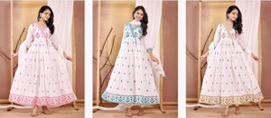 Bas Anarkali Kurti en coton Mul de qualité supérieure avec la collection Dupatta Prix de gros pour les mariages de fête - Product Image 4