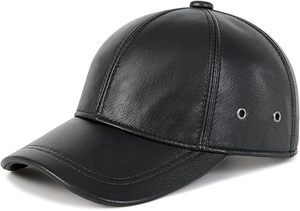 Men Leather Baseball <b>Cap</b> <b>Vintage</b> Biker Leather Hat Adjustable Strapback Outdoor Riding Casual Dad <b>Cap</b> Wholesale - Product Image 4