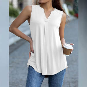 OEM personalizado gimnasio mujeres camisetas sin mangas ropa algodón/fibra de bambú culturismo de talla grande mujeres moda desgaste camisetas sin mangas de Pakistán - Product Image 5