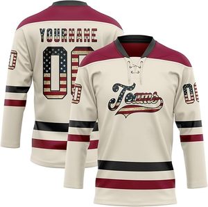 Maillot de hockey sur glace uniforme d'équipe classique à manches longues en polyester doux, léger mais durable, assurant - Product Image 1