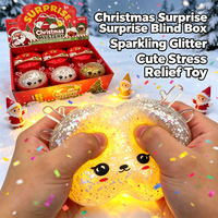 Jouet sensoriel anti-stress en forme de boulette de Noël géante, en TPR scintillant, à remontée lente