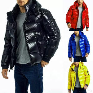 2024 personnalisé hommes hiver bulle vers le bas épaississement luxe sport haute brillant bouffant hommes avec capuche - Product Image 1