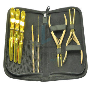 ชุดเครื่องมือต่อผมพร้อมอุปกรณ์เสริมหลายอย่างในพลาสมา Tan Gold การติดฉลากแบรนด์และเครื่องมือเพิ่มประสิทธิภาพ - Product Image 1