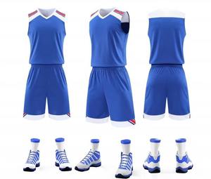 Nouveaux uniformes de basket-ball durables pour les jeunes, ensembles réversibles, respirants et au design simple - Product Image 1