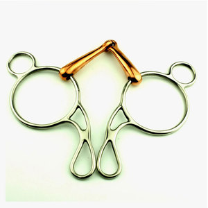 Bocados de dos anillos para caballo al por mayor, bocado de caballo de acero inoxidable de alta calidad con boquilla de cobre - Product Image 6